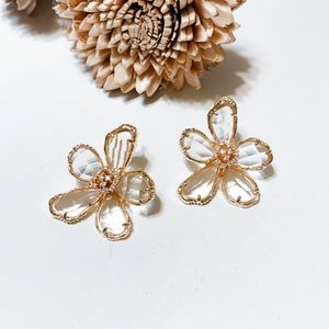 Crystal flower stud earrings M268